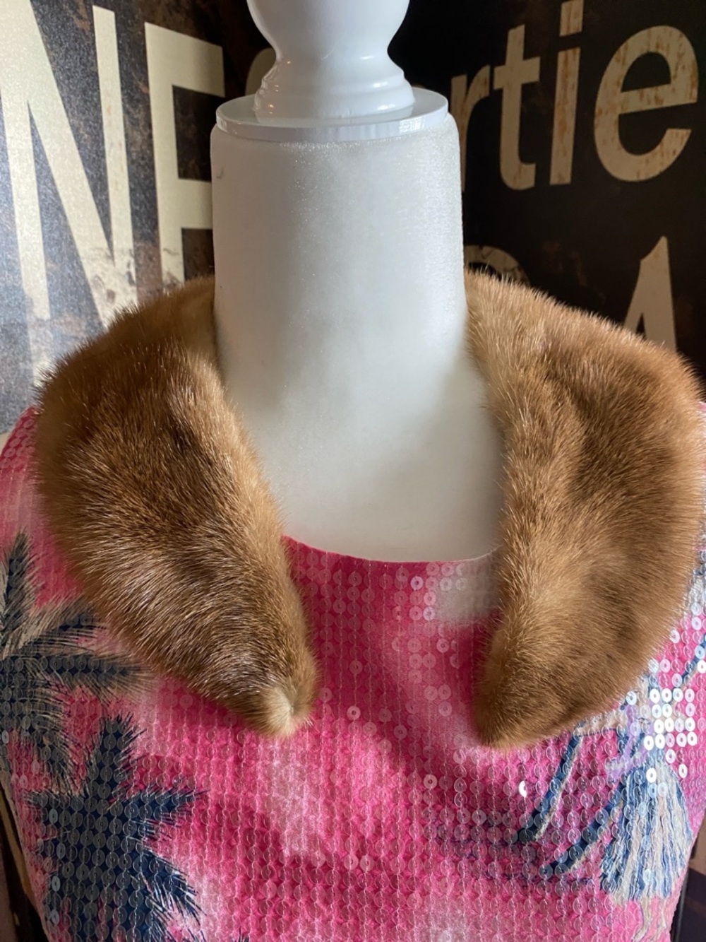 Box of Vintage Mink , Fox , Rabbit Light Colored Vintage Fur Collars one box